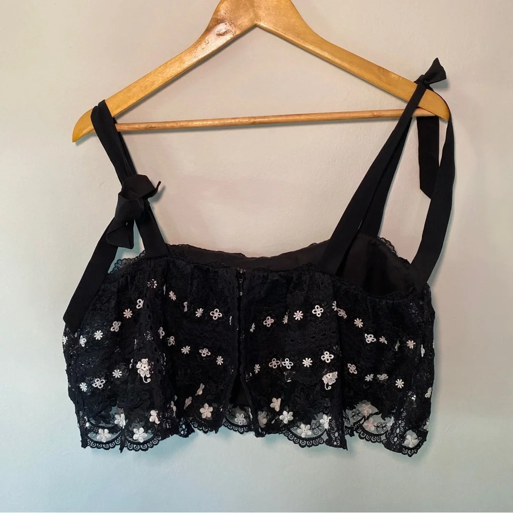 Saloni Jemi Tie Strap Silk Blend Top in Black Size 10 NWOT - Picture 4 of 6